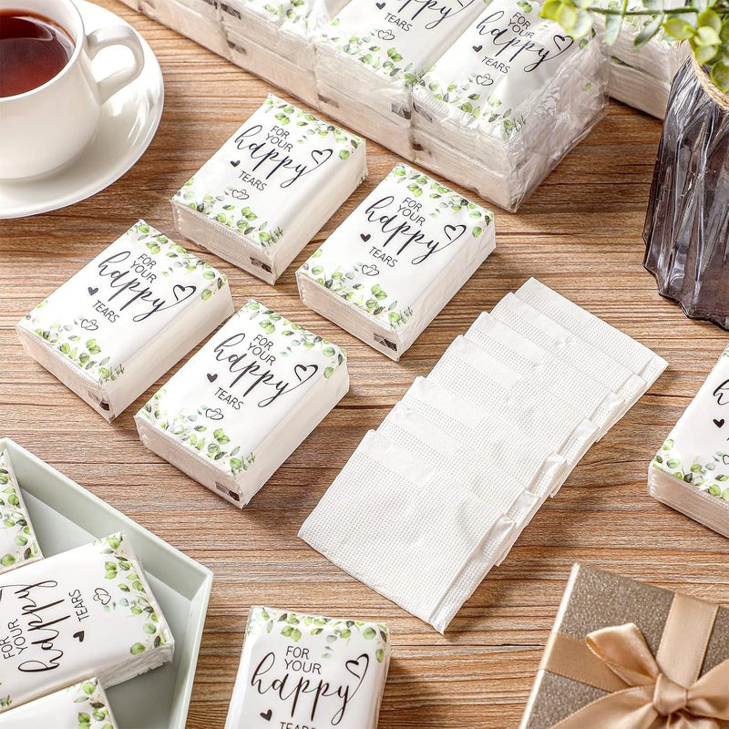 Sinmoe Wedding Facial Tissues Items for Welcome Bags Pocket Tissues Mini Tissues Travel Size Wedding Favors for Guests 3-Ply Happy Tears Tissue Packs for Party Ceremony Graduation(200 Packs) - Image 2
